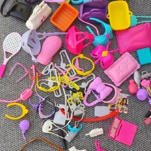 Barbie Kids Pink Accessories Set - Assorted Hairbands & Play Pieces